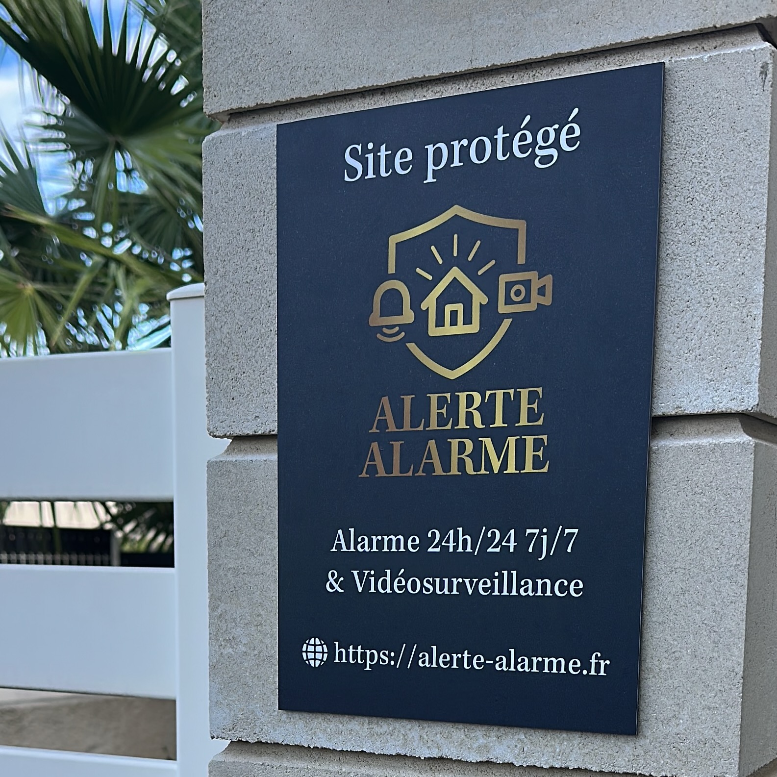 Panneau Site protégé Alerte Alarme