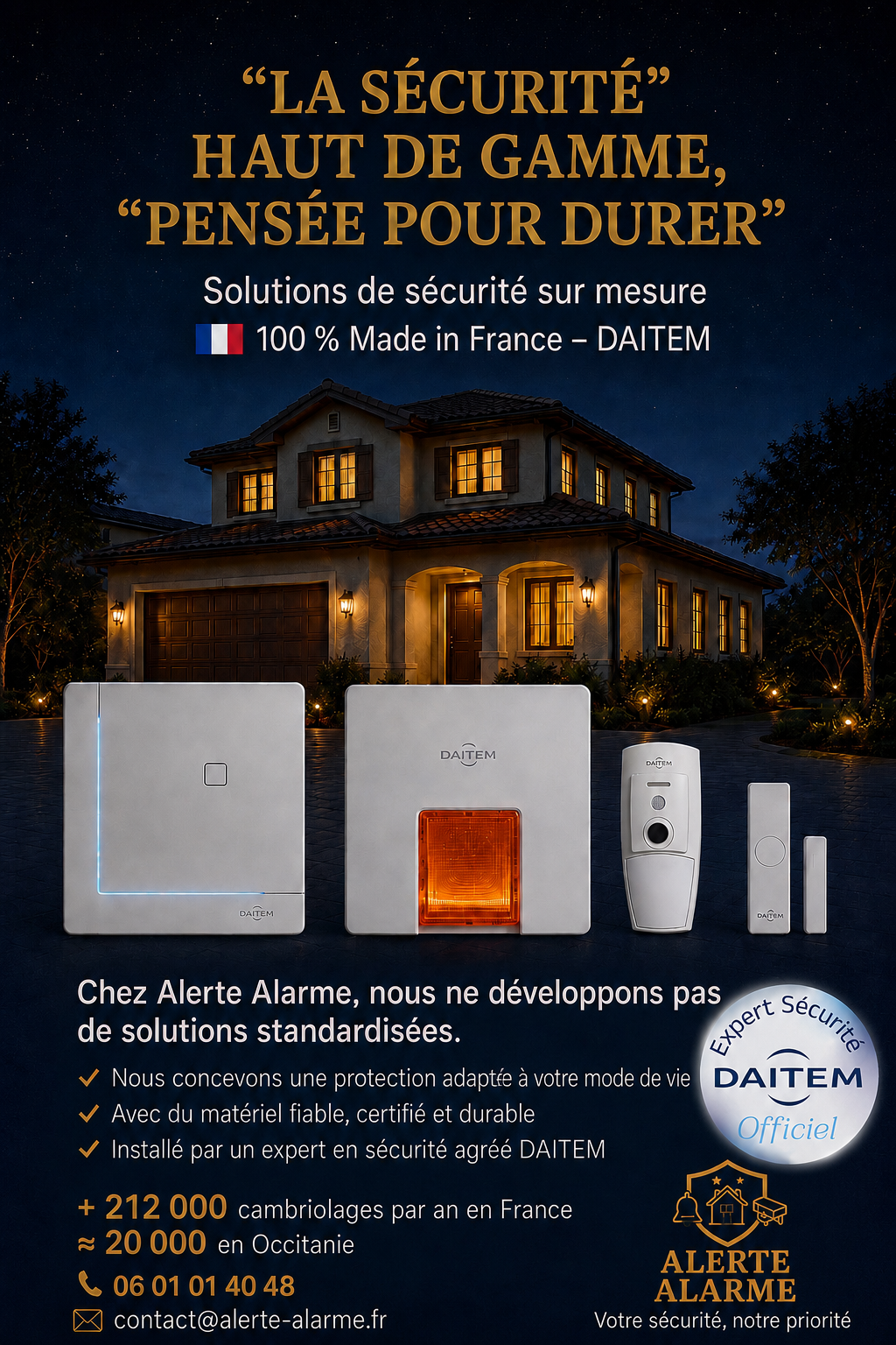 Visuel Alerte Alarme sécurité haut de gamme Daitem
